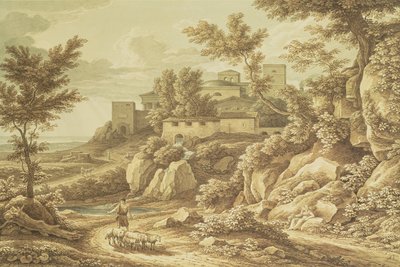 Paesaggio classico con pastore da Johann Christian Reinhart